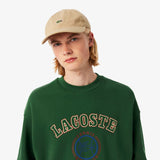 Lacoste Men's Heritage Embroidery Fleece Sweatshirt In Pine Green