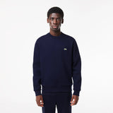 Lacoste Organic Brushed Cotton Sweatshirt in Navy
