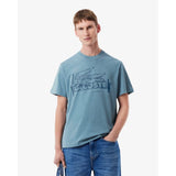 Lacoste Printed Cotton Jersey T-shirt In Blue