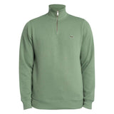 Lacoste Quarter Zip Cotton Sweatshirt In Green