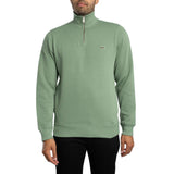 Lacoste Quarter Zip Cotton Sweatshirt In Green