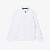 Lacoste Recycled Fiber Zipped Sport Sweatshirt in White Z92