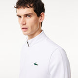 Lacoste Recycled Fiber Zipped Sport Sweatshirt in White Z92
