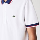 Lacoste Regular Fit Polo Shirt with Contrasting Collar in White 001