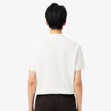 Lacoste Regular Fit Ribbed Knit Polo Shirt White