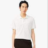 Lacoste Regular Fit Ribbed Knit Polo Shirt White
