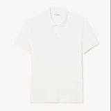 Lacoste Regular Fit Ribbed Knit Polo Shirt White