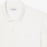 Lacoste Regular Fit Ribbed Knit Polo Shirt White