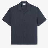 Lacoste Relaxed Fit Seersucker Shirt In Noir