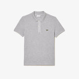 Lacoste Ribbed Collar Polo in Grey Chine