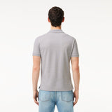 Lacoste Ribbed Collar Polo in Grey Chine