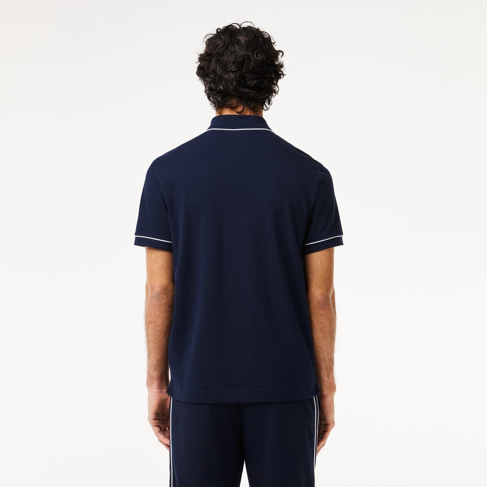 Lacoste Smart Paris Stretch Cotton Contrast Trim Polo Shirt in Midnigh