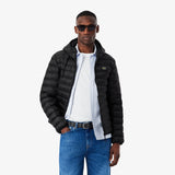 Lacoste Water-Repellent Quilted Puffed Jacket In Black