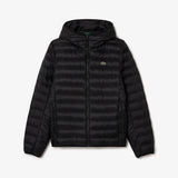Lacoste Water-Repellent Quilted Puffed Jacket In Black