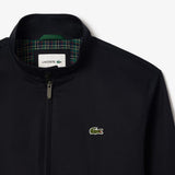Lacoste Water-Repellent Twill Harrington Jacket in Navy Blue