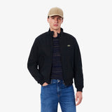 Lacoste Water-Repellent Twill Harrington Jacket in Navy Blue