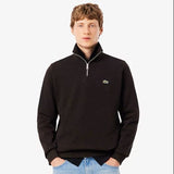 Lacoste Zip-Up High Neck Interlock Sweatshirt Brown