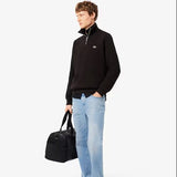 Lacoste Zip-Up High Neck Interlock Sweatshirt Brown