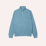 Lacoste Zip-Up High Neck Interlock Sweatshirt In Blue