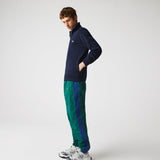 Lacoste Zippered Stand-Up Collar Cotton Sweatshirt in Navy