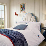 Land & Shore Fia Oxford Pillowcase Pair In Blue Red