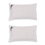 Land & Shore Fia Oxford Pillowcase Pair In Blue Red
