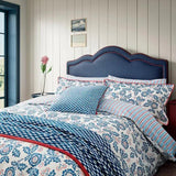 Land & Shore River King Size Duvet Cover Single In Blue / Red
