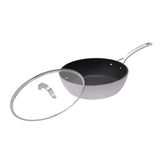 Laura Ashley Deep Frying Sauté Pan With Glass Lid 28cm In Sage Leaf
