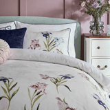 Laura Ashley Hawling Irises Double Duvet Cover Set In Grape Purple