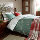 Laura Ashley Pussy Willow Double Duvet Set In Fern Green