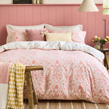 Laura Ashley Ashtead Damask Duvet Set Single Coral