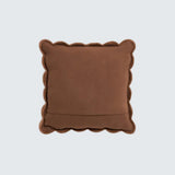 Laura Ashley Brady Scalloped Microfibre Filled Cushion In Chocolate