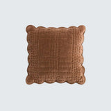 Laura Ashley Brady Scalloped Microfibre Filled Cushion In Chocolate