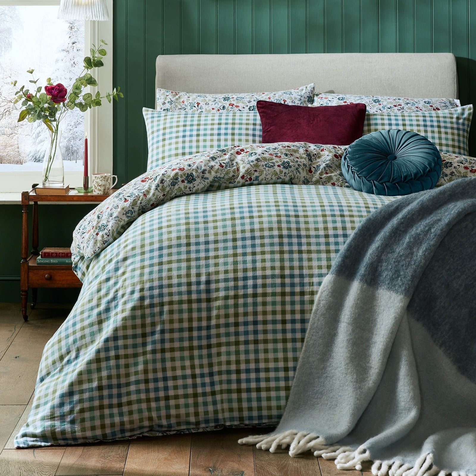 Laura Ashley Brushed Cotton Rosa Sancta Duvet Cover and