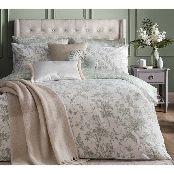 Laura Ashley Lloyd Super King Duvet Cover Set In Sage