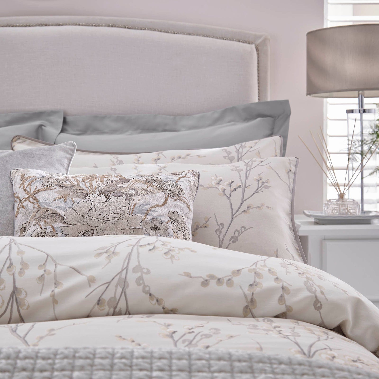 Laura Ashley Pussy Willow Dove Grey Pillowcase