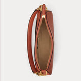 Lauren Ralph Launre Crosshatch Leather Medium Danni Bag In Terracotta