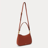 Lauren Ralph Launre Crosshatch Leather Medium Danni Bag In Terracotta