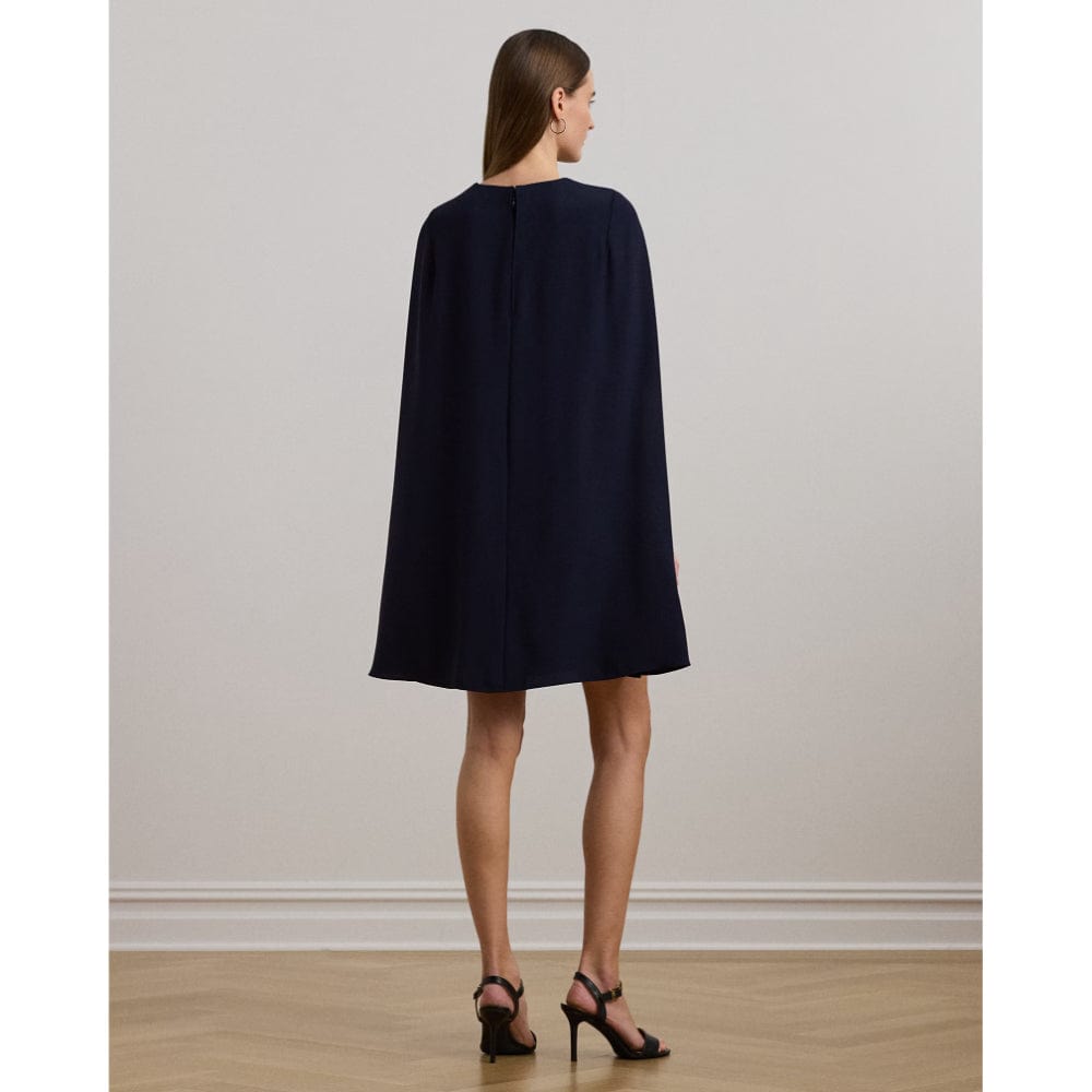 Lauren Ralph Lauren Belted Cape Georgette Cocktail Dress In Lighthouse Lauren Ralph Lauren Belted Cape Georgette Cocktail Dress In Lighthouse