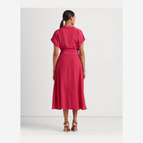 Lauren Ralph Lauren Belted Crepe Dress