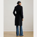 Lauren Ralph Lauren Belted Wool-blend Wrap Coat In Regal Navy
