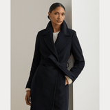Lauren Ralph Lauren Belted Wool-blend Wrap Coat In Regal Navy