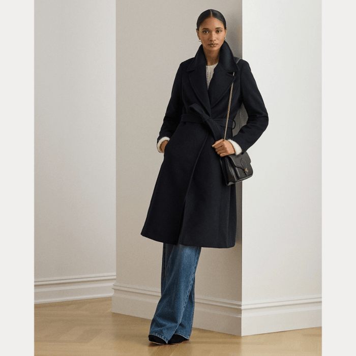 LAUREN RALPH LAUREN ブラックコート LAUREN RALPH LAUREN (ローレン ラルフローレン) カシミヤ混 無地