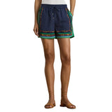 Lauren Ralph Lauren Belting-Print & Polka-Dot Drawcord Short In Blue