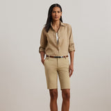 Lauren Ralph Lauren Bi-Stretch Twill Short in Birch Tan