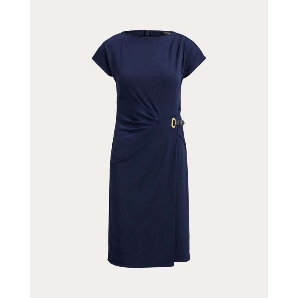 Lauren Ralph Lauren Buckle-Trim Stretch Jersey Dress In Navy Lauren Ralph Lauren Buckle-Trim Stretch Jersey Dress In Navy