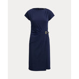 Lauren Ralph Lauren Buckle-Trim Stretch Jersey Dress In Navy ADD SIZING DIFFERENCES