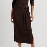 Lauren Ralph Lauren Buckle-Trim Stretch Jersey Pencil Skirt