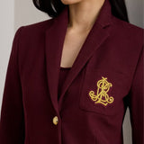 Lauren Ralph Lauren Bullion Jacquard Blazer In Dark Garnet