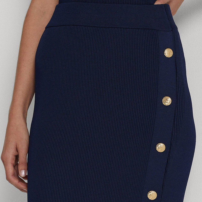 louren front slit pencil skirt-